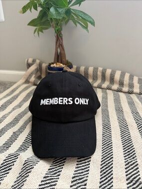 NWOT- Members Only Black Cap with White Embroidered Logo